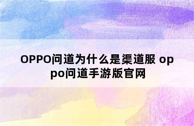 OPPO问道为什么是渠道服 oppo问道手游版官网